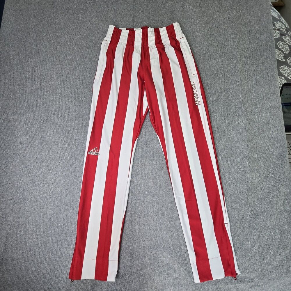 Adidas Indiana Hoosiers Candy Stripe Tearaway Warm-Up Pants Red White NWT Small